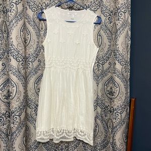 Forever 21 Essentials White Embroidered Dress